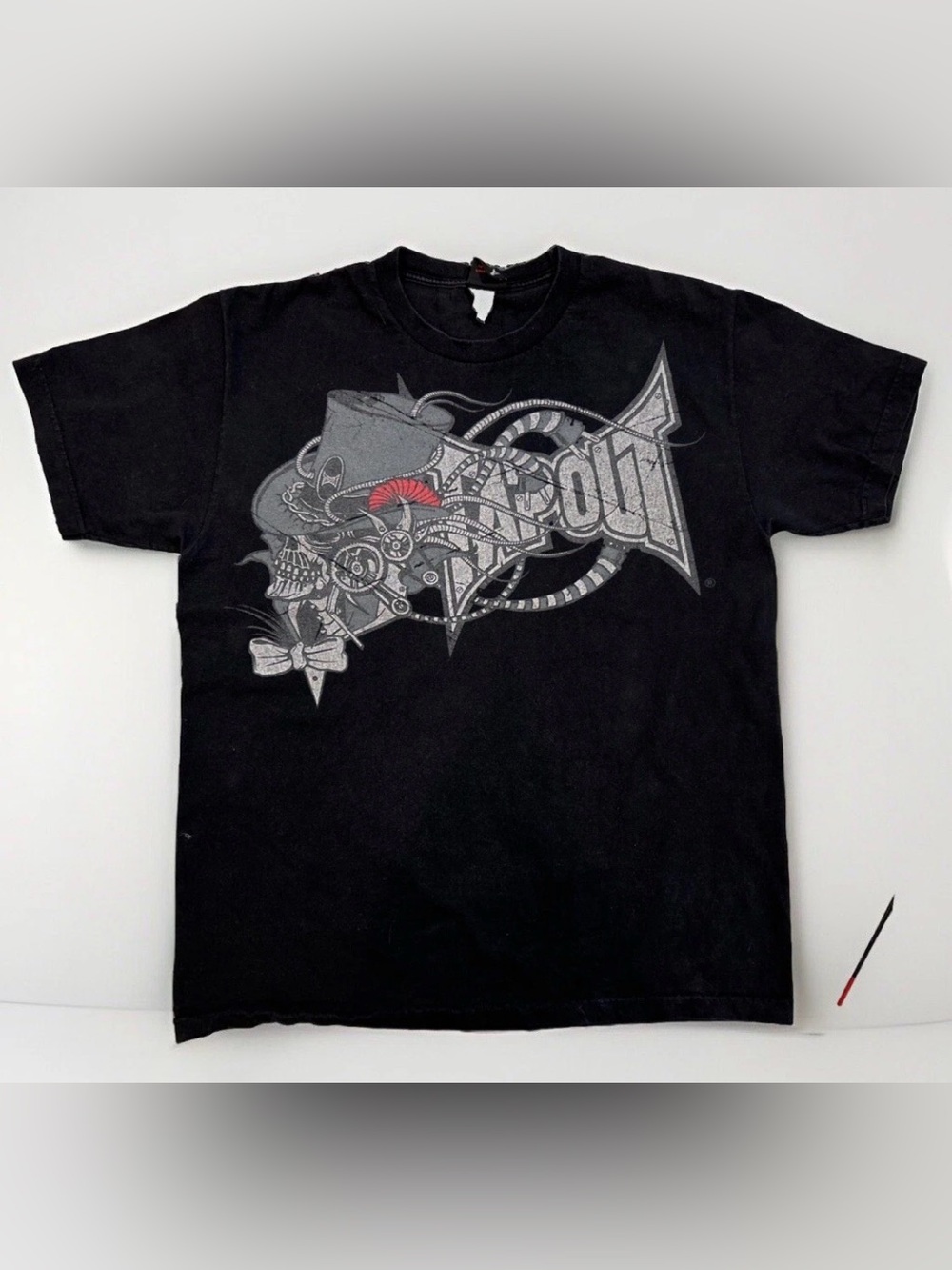 Vintage Tapout T-Shirt Size Large MMA UFC Skull and Gears Y2K Fighter Black